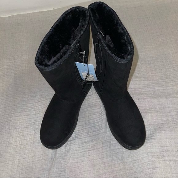 Girl’s Cat & Jack Black/Natalia Tall Shearling Style Boots - size 3 - Picture 10 of 11